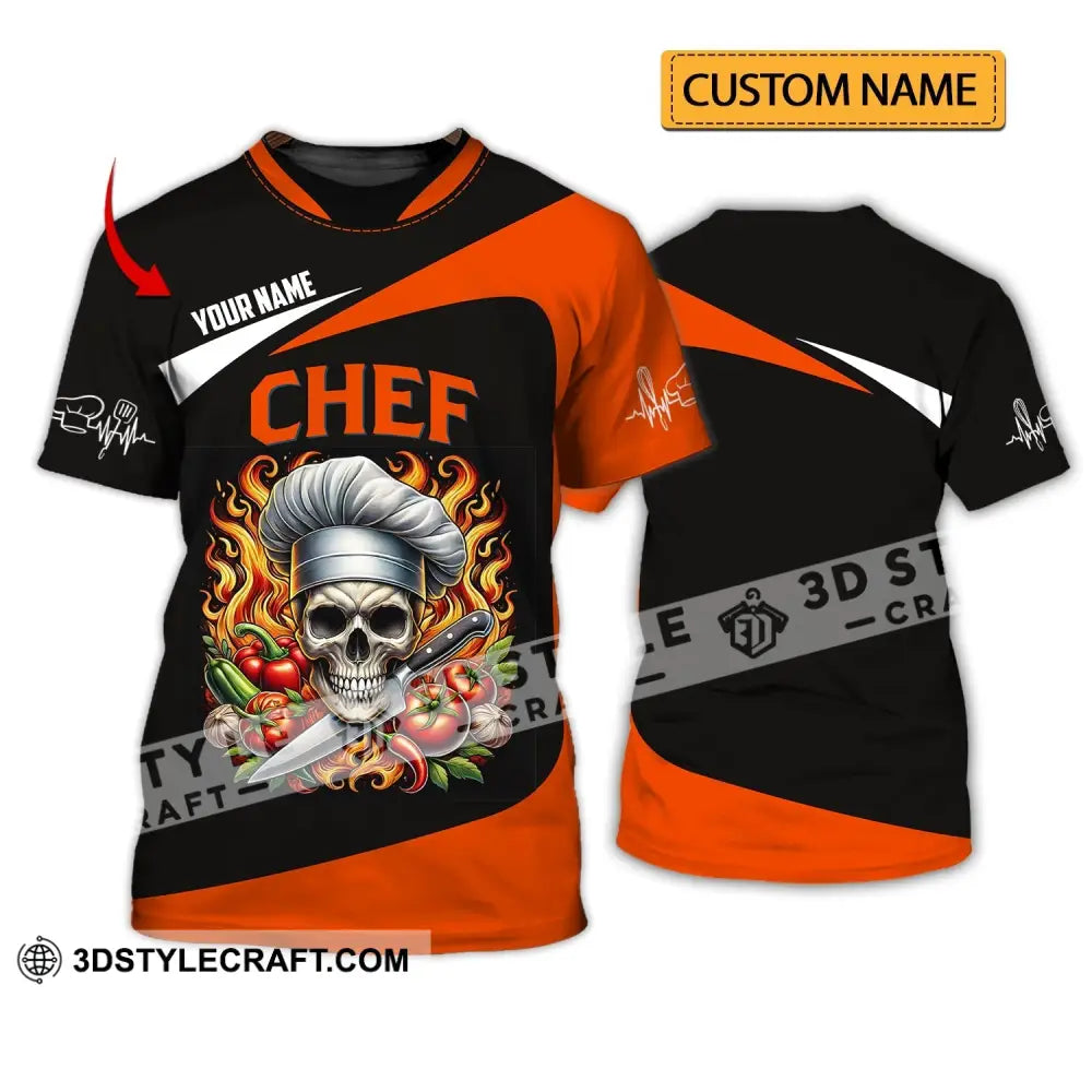 Unisex Shirt - Custom Chef Name Skull T-Shirt