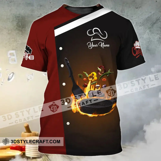 Unisex Shirt - Custom Chef Name T-Shirt, Kitchen Fire Shirt style option 2