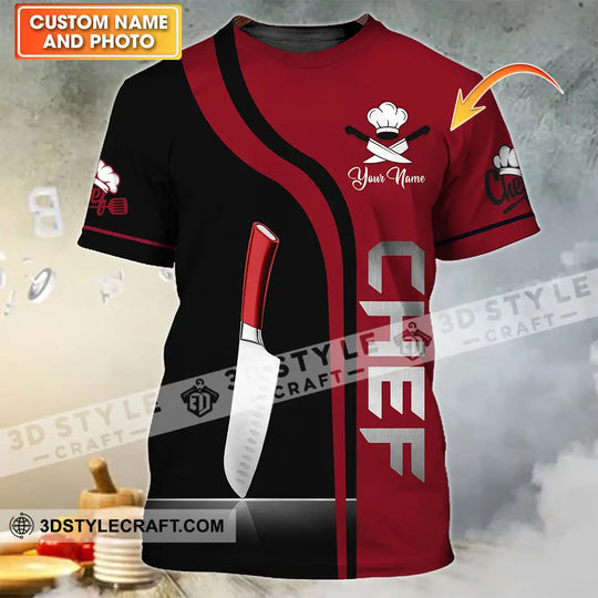 Unisex Shirt - Custom Chef Name T-Shirt, Kitchen Knife style option 1