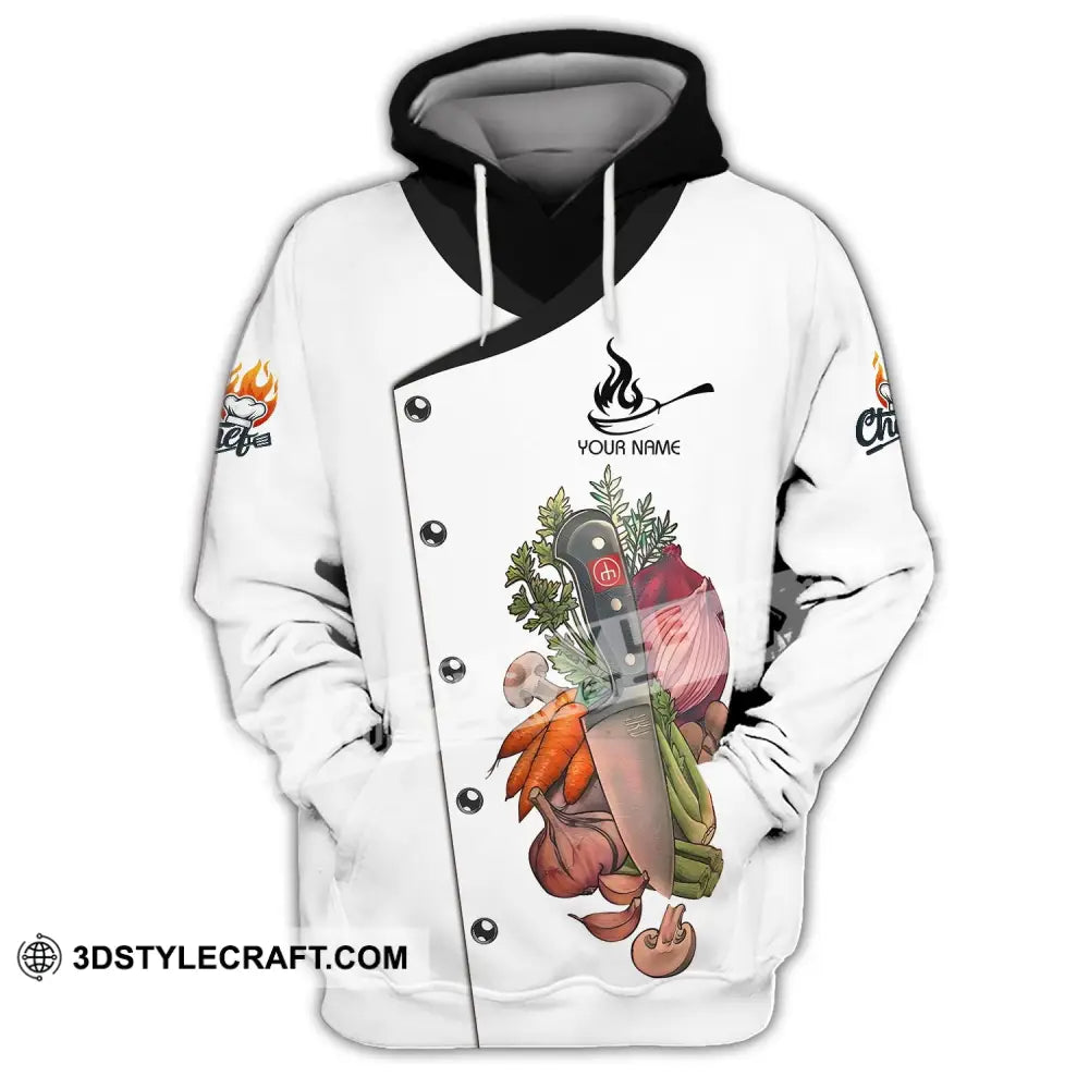 Unisex Shirt - Custom Chef Name Vegetables Kitchen And Knives Hoodie / S T-Shirt