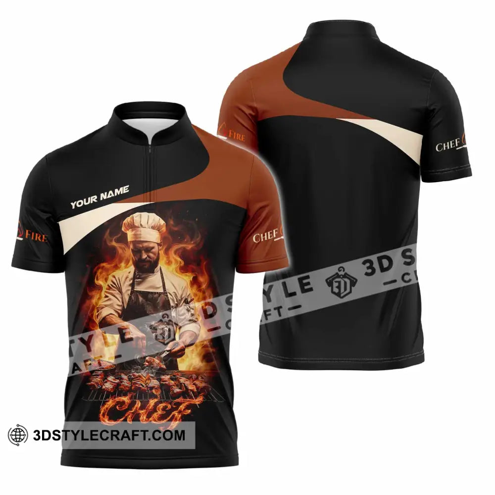 Unisex Shirt - Custom Chef Shirt - Zipper Polo Shirt / S - T-shirt