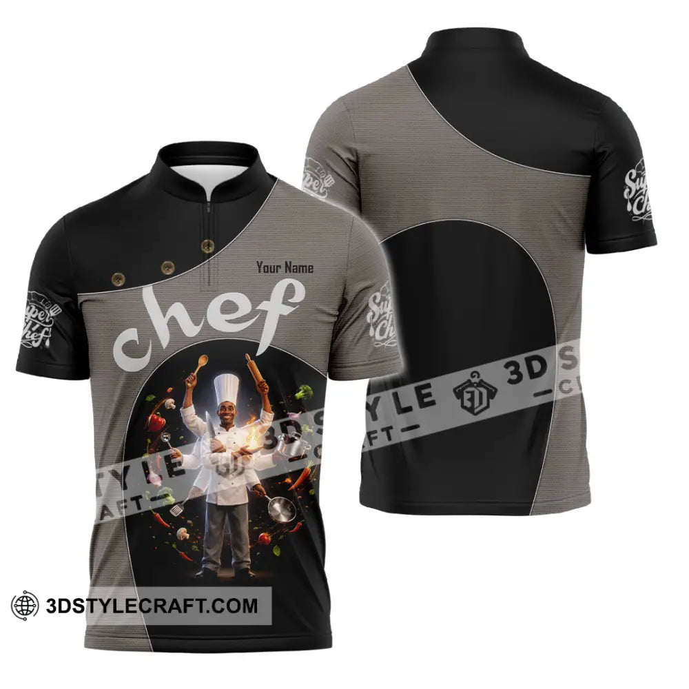 Unisex Shirt - Custom Chef Shirt - Zipper Polo Shirt / S - T-shirt