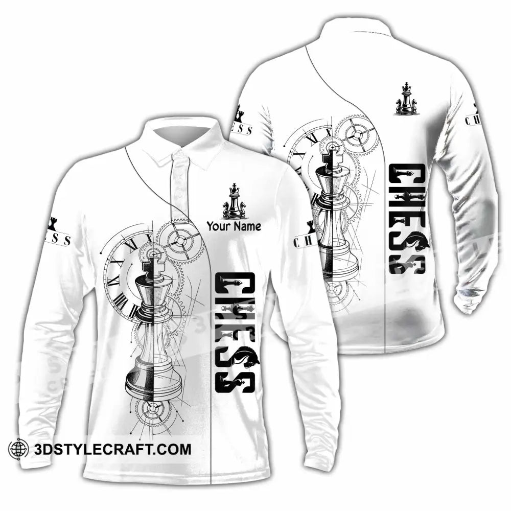 Unisex Shirt - Custom Chess 3D Shirt Long Sleeve Polo / S T-shirt