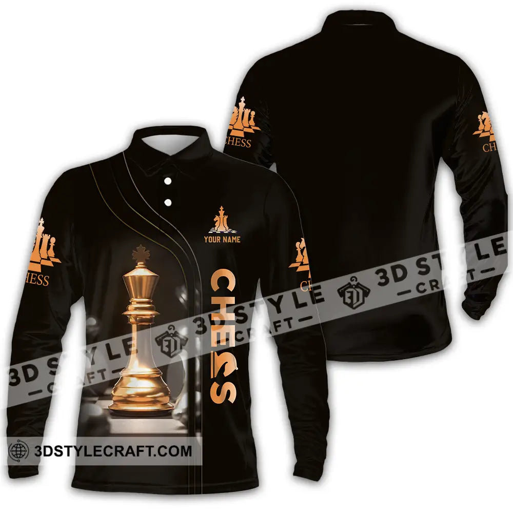Unisex Shirt - Custom Chess 3D Shirt Long Sleeve Polo / S T-shirt