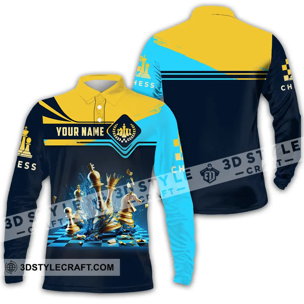 Unisex Shirt - Custom Chess 3D Shirt Long Sleeve Polo / S T-shirt