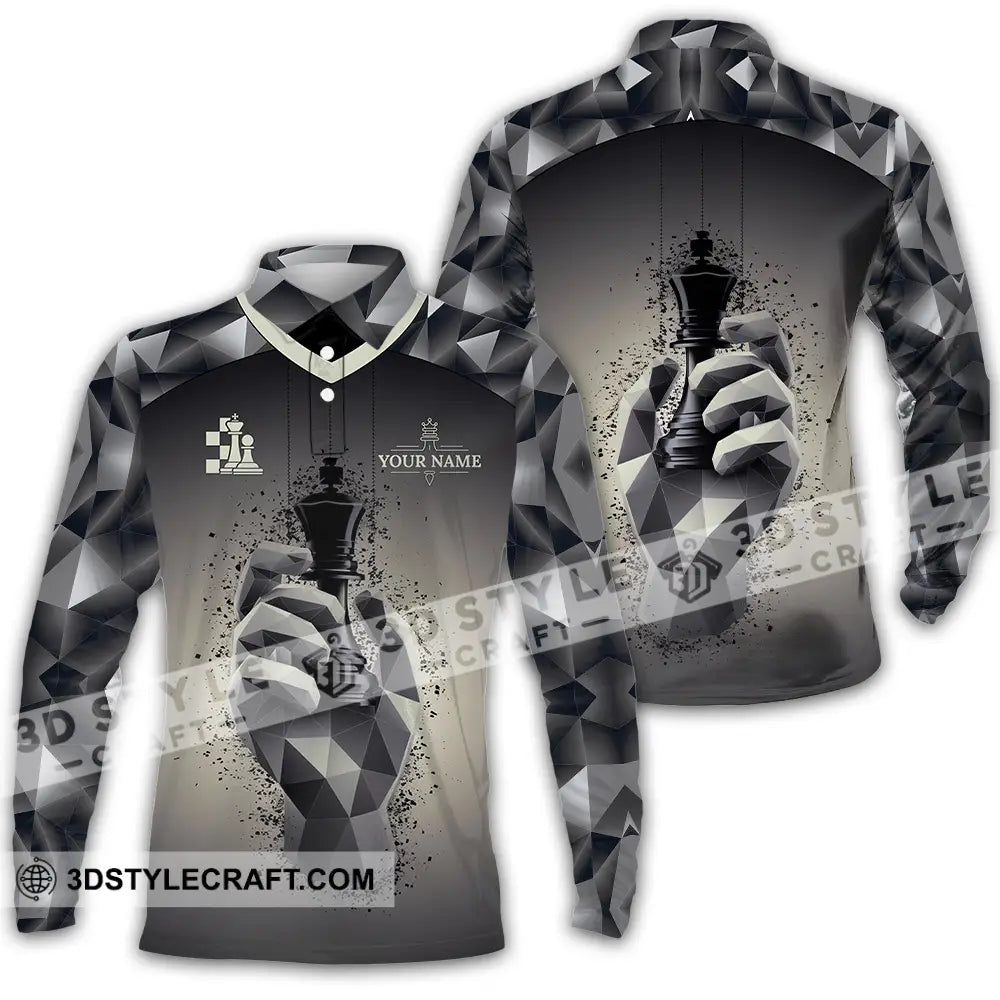 Unisex Shirt - Custom Chess 3D Shirt Long Sleeve Polo / S T-shirt