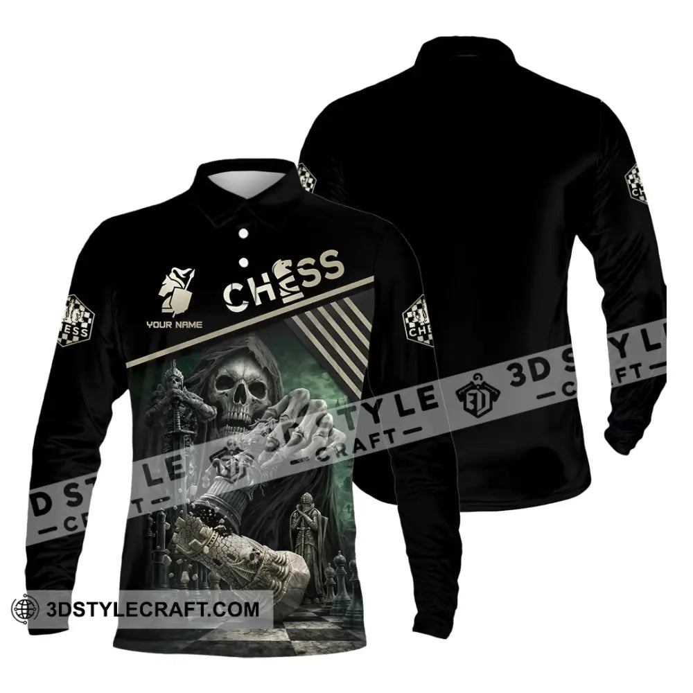 Unisex Shirt - Custom Chess 3D Shirt Long Sleeve Polo / S T-shirt
