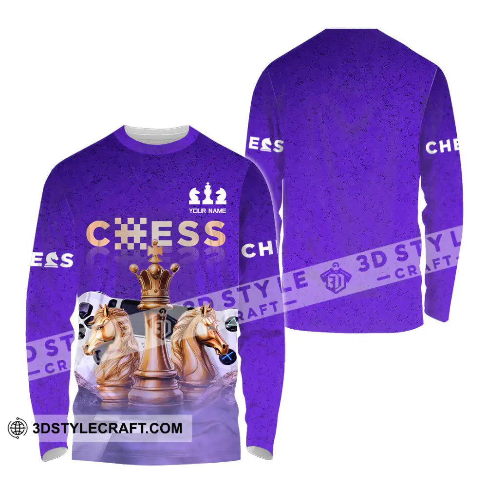 Unisex Shirt - Custom Chess 3D Shirt - Long Sleeve Shirt / S - T-shirt