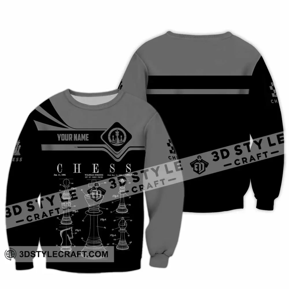 Unisex Shirt - Custom Chess 3D Shirt Long Sleeve / S T-shirt