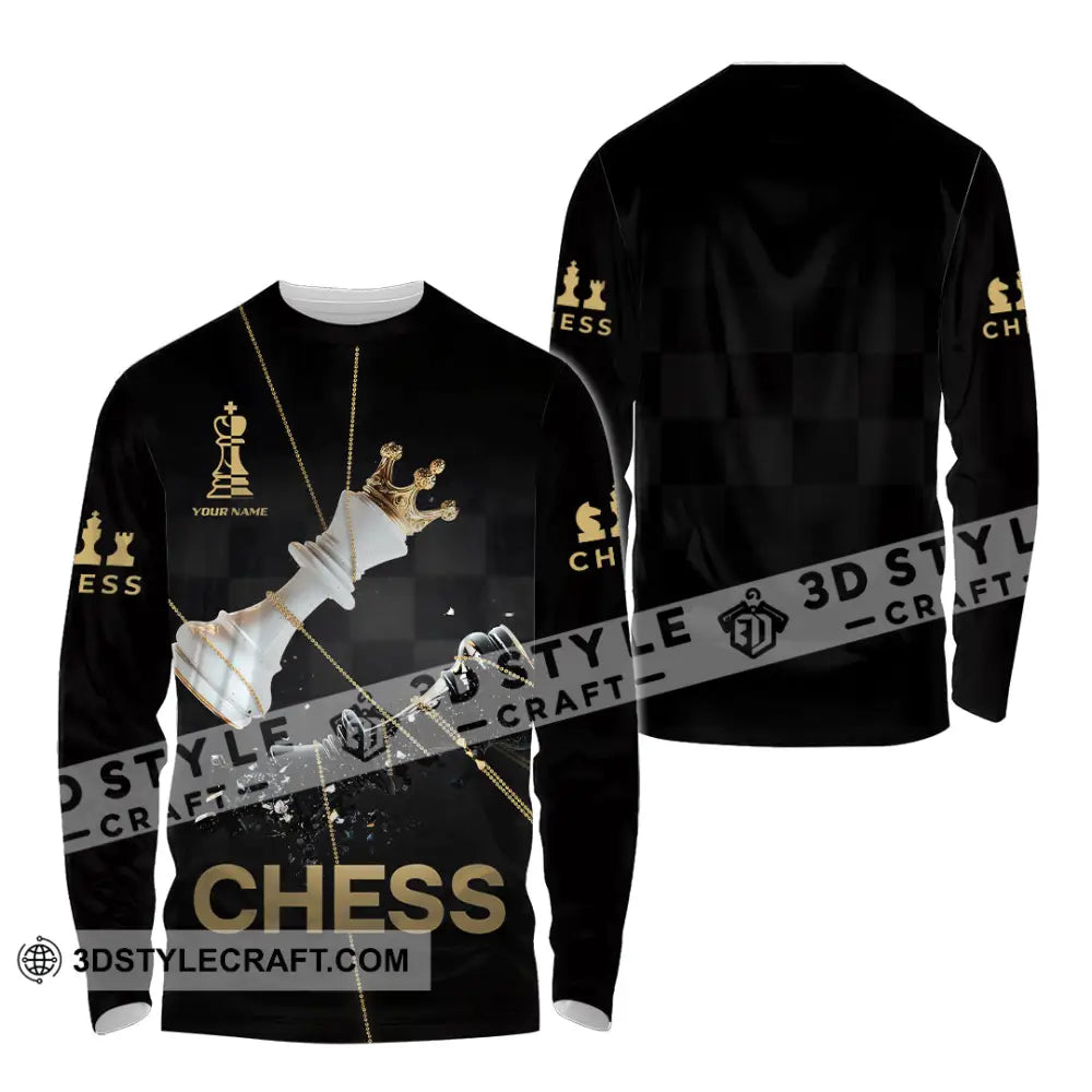 Unisex Shirt - Custom Chess 3D Shirt - Long Sleeve Shirt / S - T-shirt