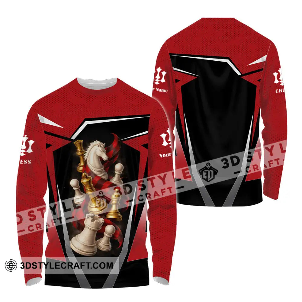 Unisex Shirt - Custom Chess 3D Shirt Long Sleeve Shirt / S T-shirt