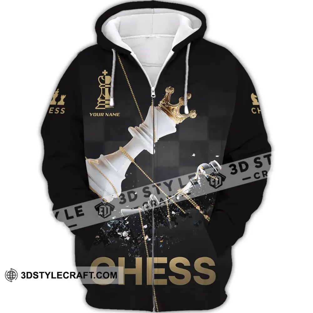 Unisex Shirt - Custom Chess 3D Shirt - Zipper Hoodie / S - T-shirt