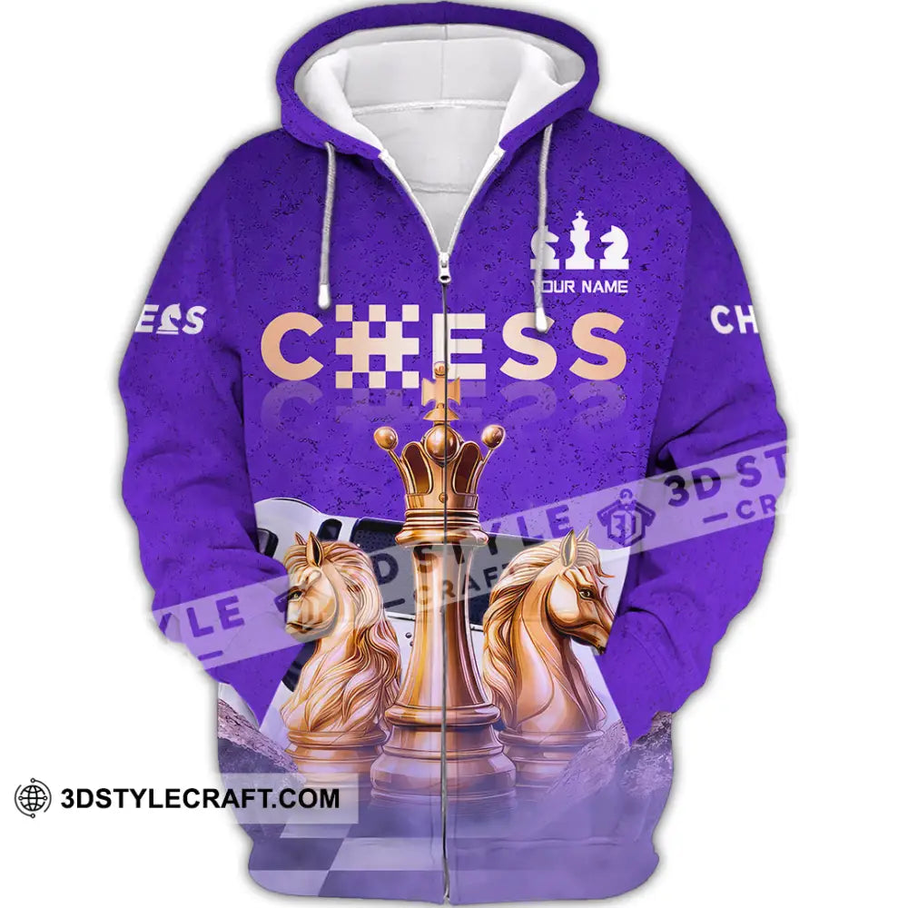 Unisex Shirt - Custom Chess 3D Shirt - Zipper Hoodie / S - T-shirt