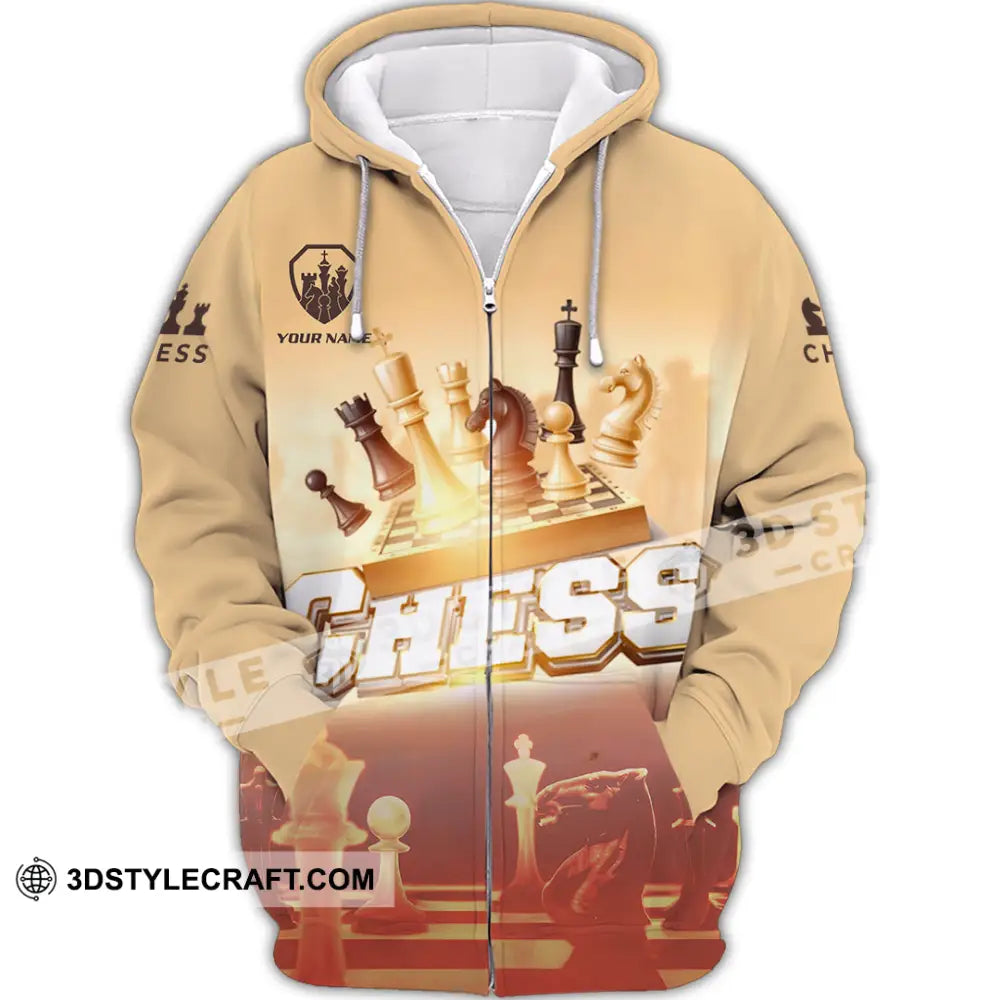 Unisex Shirt - Custom Chess 3D Shirt - Zipper Hoodie / S - T-shirt