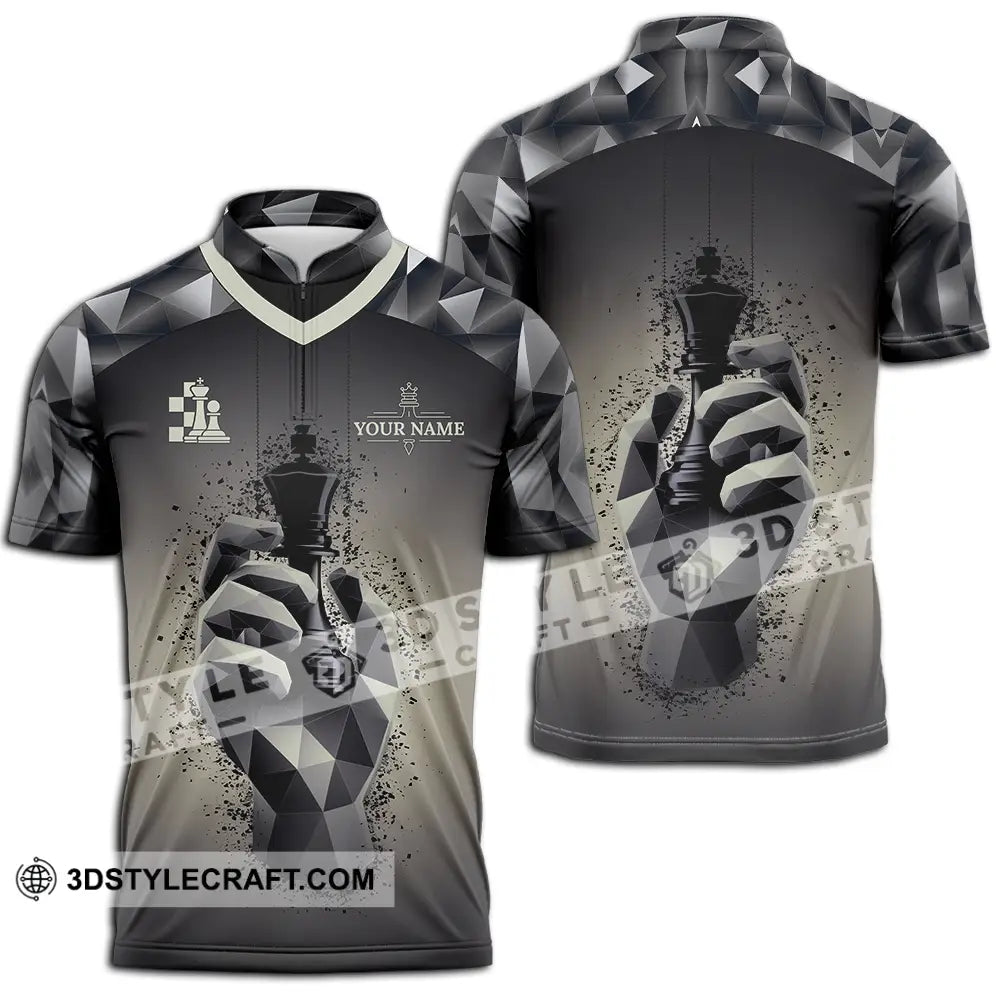 Unisex Shirt - Custom Chess 3D Shirt Zipper Polo Shirt / S T-shirt