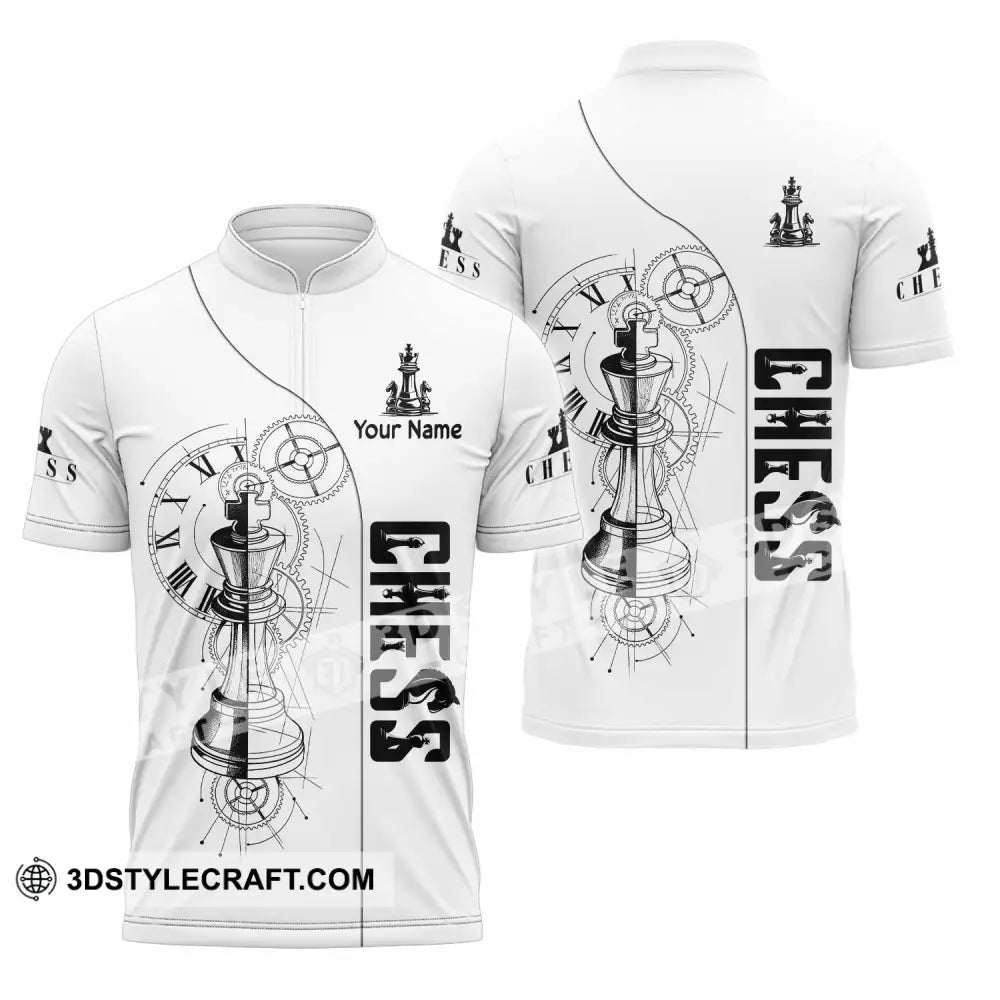 Unisex Shirt - Custom Chess 3D Shirt Zipper Polo Shirt / S T-shirt
