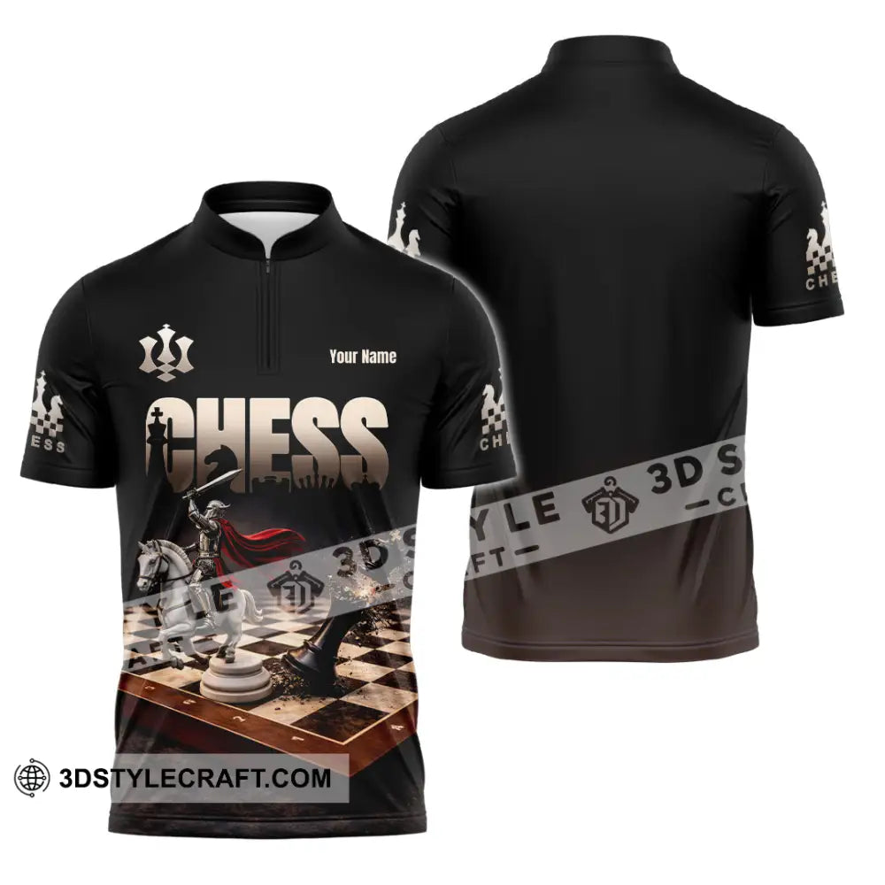 Unisex Shirt - Custom Chess 3D Shirt Zipper Polo Shirt / S T-shirt