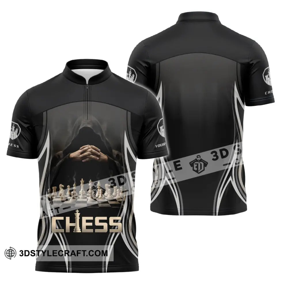 Unisex Shirt - Custom Chess 3D Shirt - Zipper Polo Shirt / S - T-shirt
