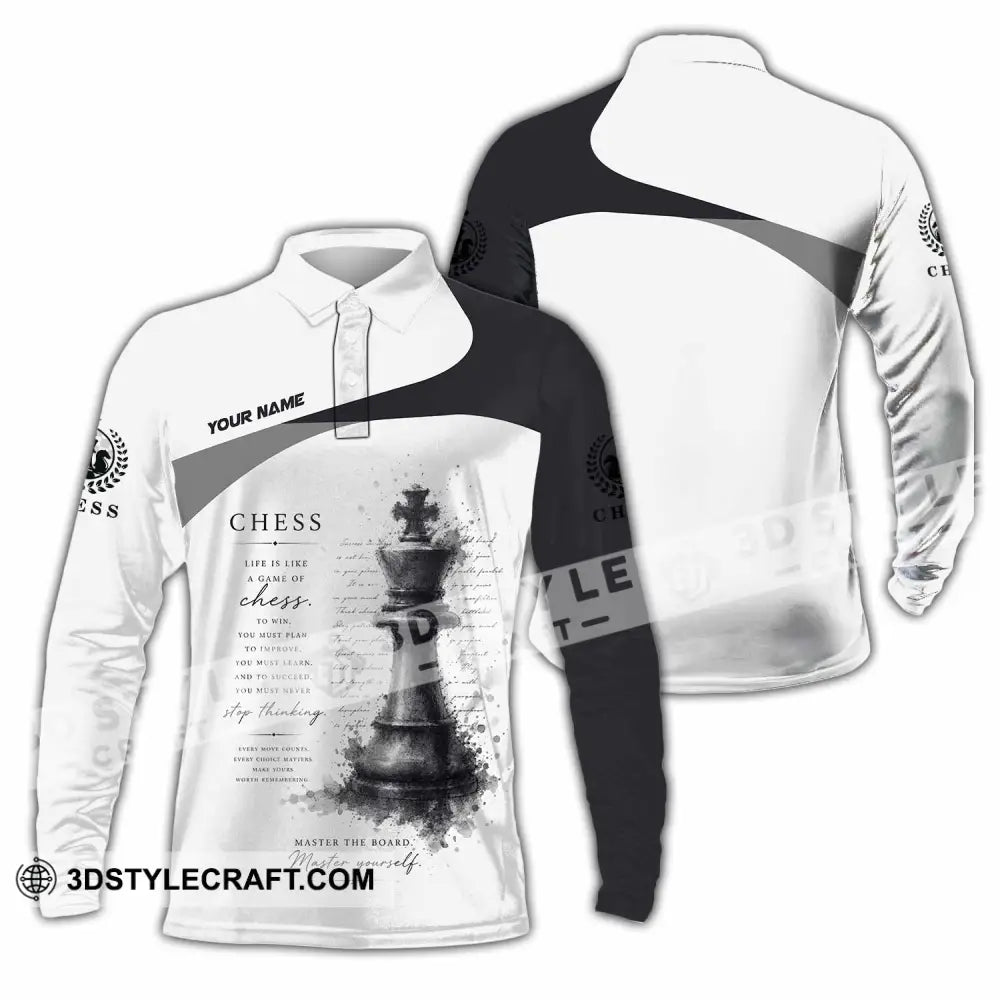 Unisex Shirt - Custom Chess Shirt - Long Sleeve Polo / S - T-shirt
