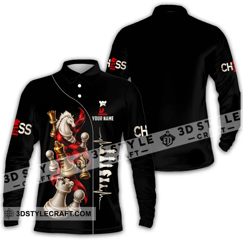 Unisex Shirt - Custom Chess Shirt - Long Sleeve Polo / S - T-shirt