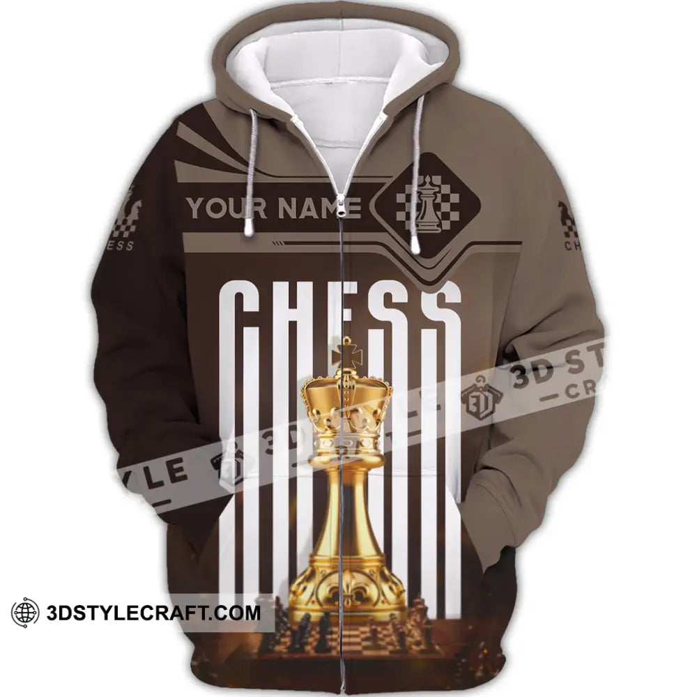 Unisex Shirt - Custom Chess Player 3D Shirt Zipper Hoodie / S T-shirt
