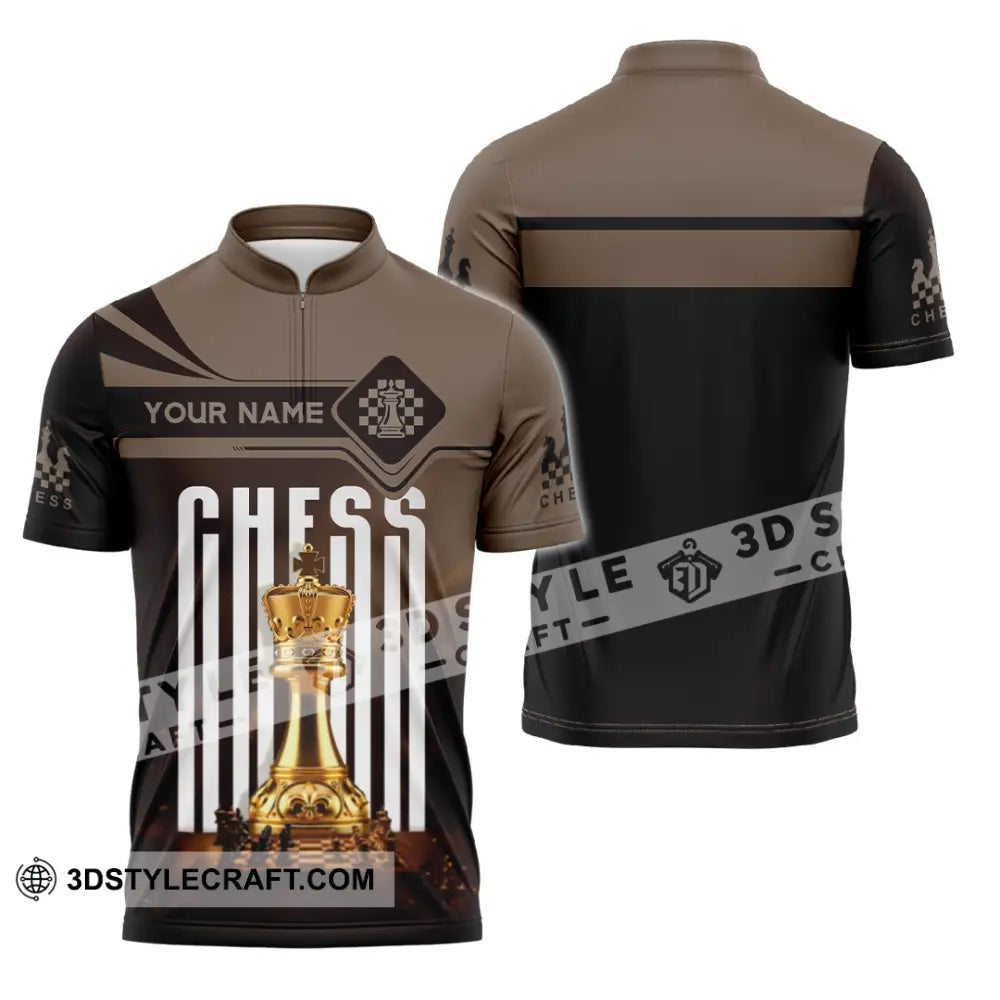 Unisex Shirt - Custom Chess Player 3D Shirt Zipper Polo Shirt / S T-shirt