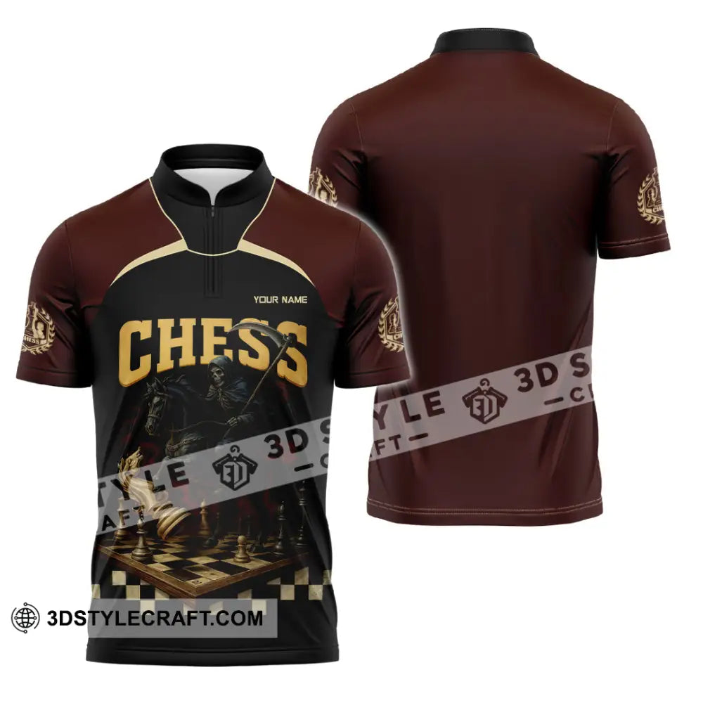 Unisex Shirt - Custom Chess Sport Shirt Zipper Polo Shirt / S T-shirt