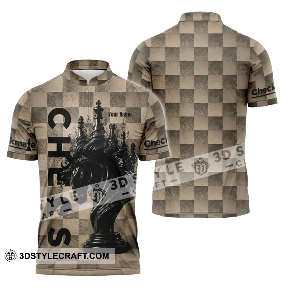 Unisex Shirt - Custom Chess Shirt - Zipper Polo Shirt / S - T-shirt