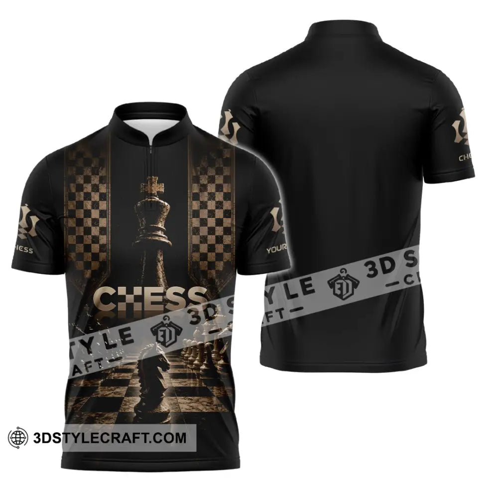 Unisex Shirt - Custom Chess Shirt - Zipper Polo Shirt / S - T-shirt