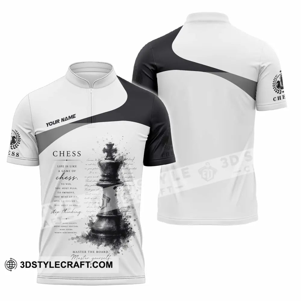 Unisex Shirt - Custom Chess Shirt - Zipper Polo Shirt / S - T-shirt