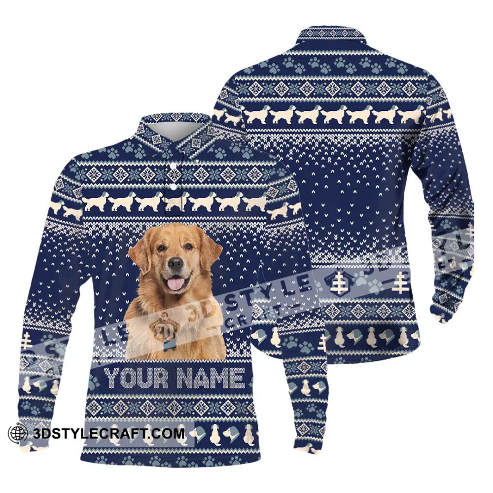 Unisex Shirt - Custom Christmas Pet 3D Shirt Long Sleeve Polo / S T-shirt