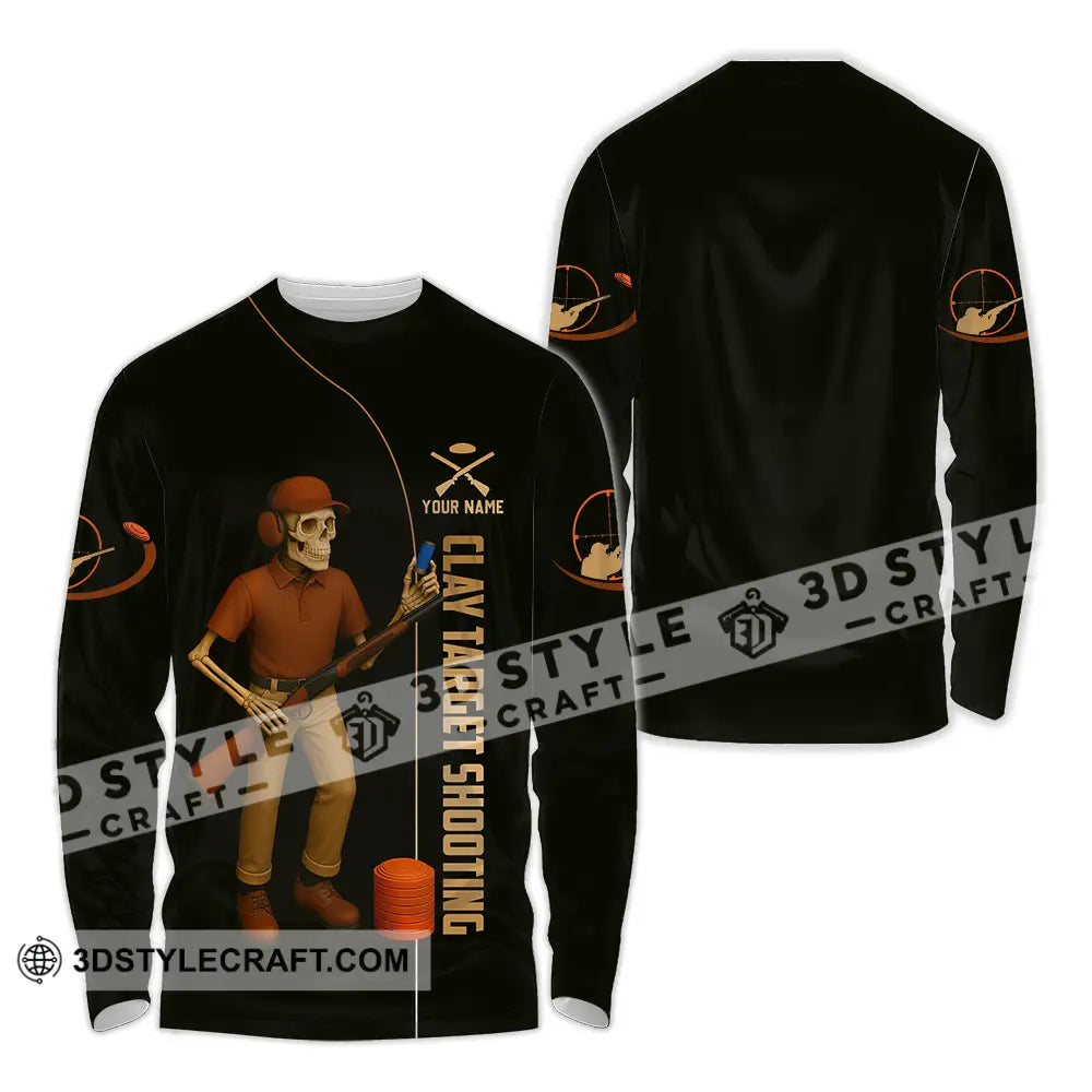 Unisex Shirt - Custom Clay Target Shooting Shirt Long Sleeve Shirt / S T-shirt