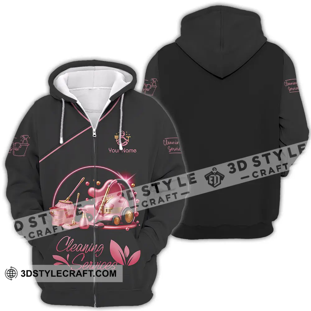 Unisex Shirt - Custom Cleaning Service Shirt Zipper Hoodie / S T-shirt