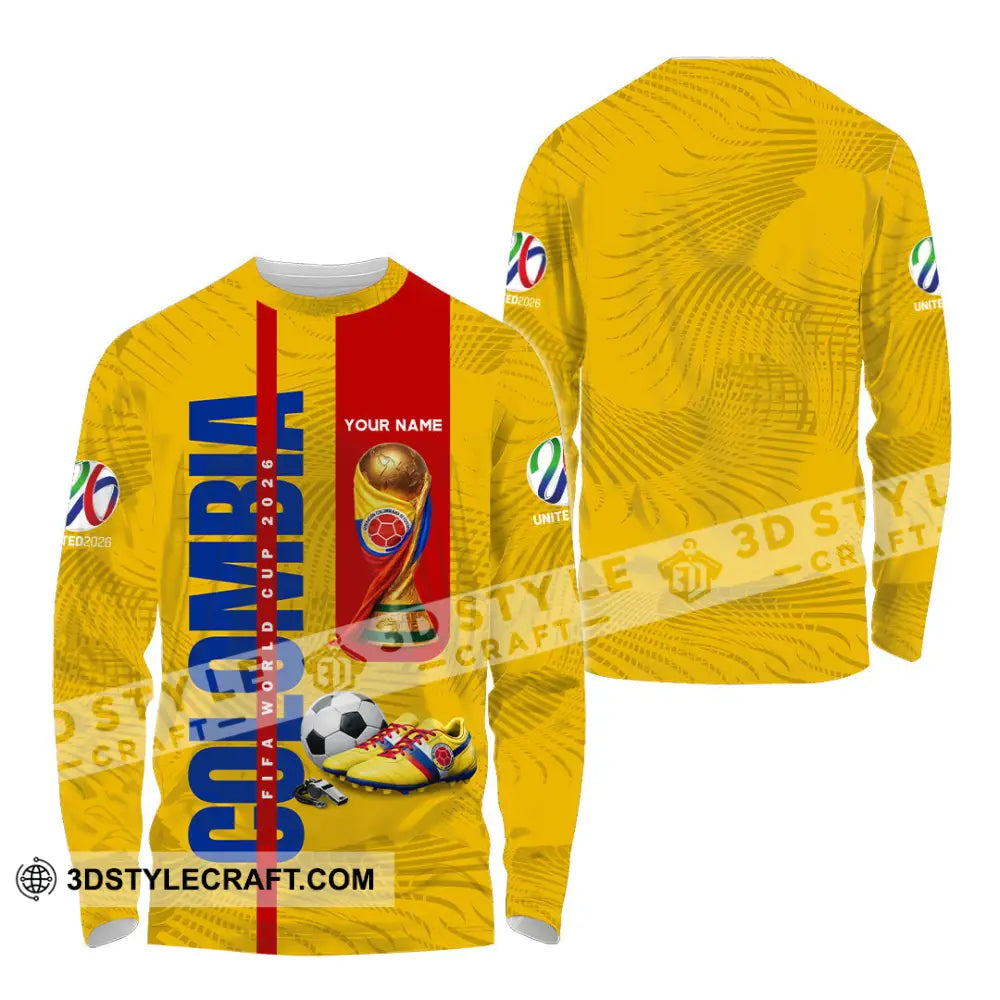 Unisex Shirt - Custom Colombia World Cup 2026 3D Shirt Long Sleeve Shirt / S T-shirt