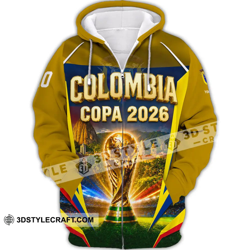 Unisex Shirt - Custom Colombia Copa 2026 Shirt - Zipper Hoodie / S - T-shirt