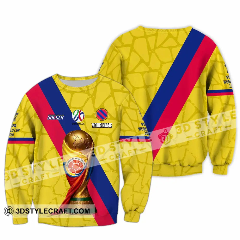 Unisex Shirt - Custom Colombia Fifa World Cup 2026 3D Shirt Long Sleeve / S T-shirt