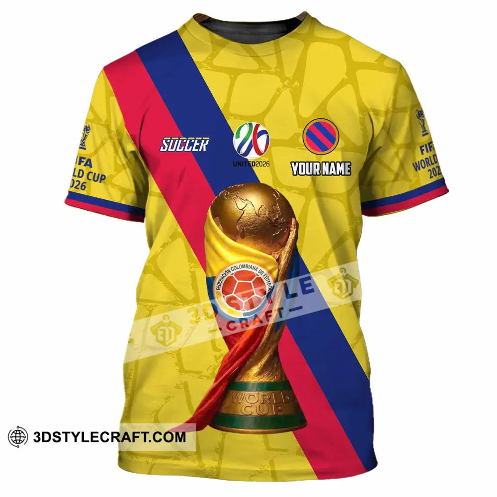 Unisex Shirt - Custom Colombia Fifa World Cup 2026 3D Shirt T-Shirt / S T-shirt