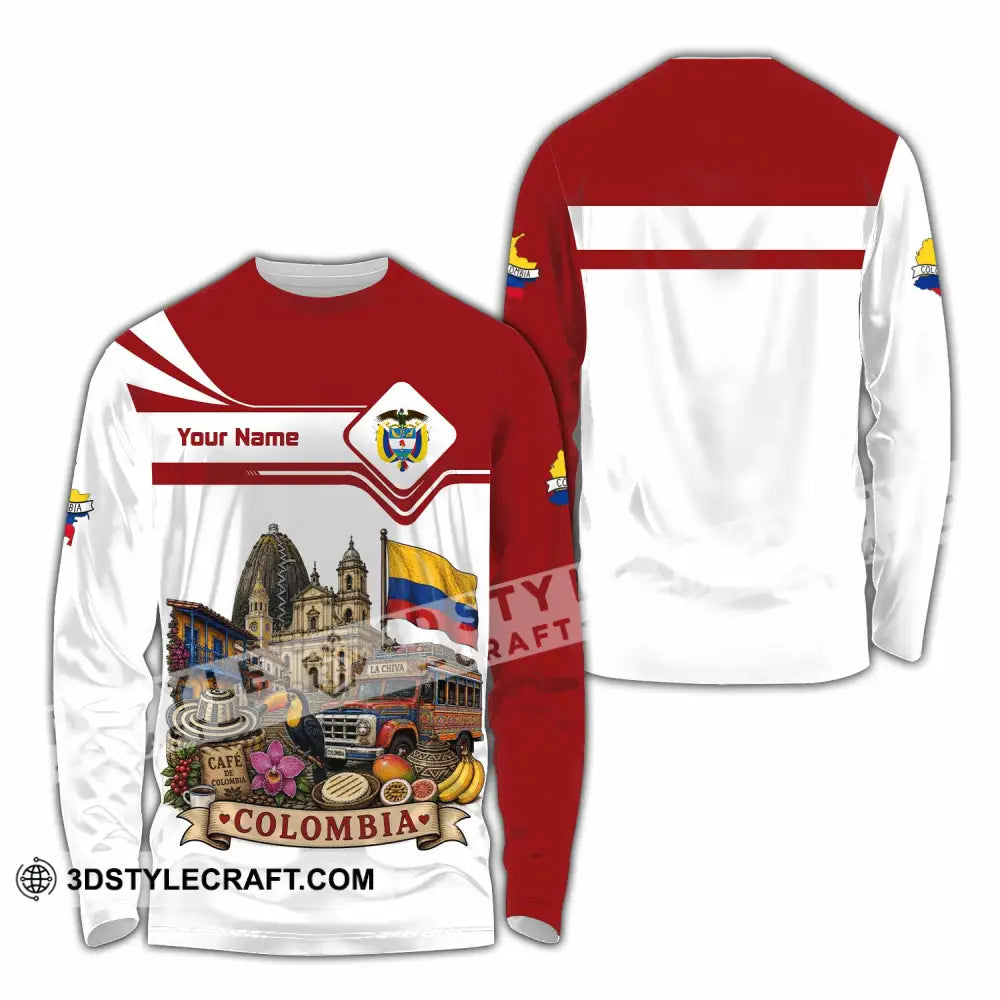 Unisex Shirt - Custom Colombia Shirt - Long Sleeve Shirt / S - T-shirt