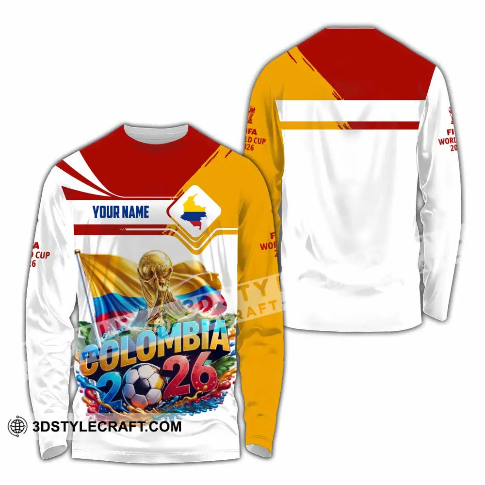 Unisex Shirt - Custom Colombia World Cup 2026 Shirt - Long Sleeve Shirt / S - T-shirt