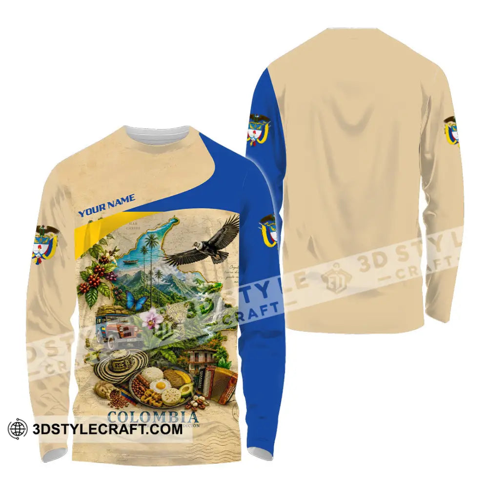 Unisex Shirt - Custom Colombia Shirt - Long Sleeve Shirt / S - T-shirt