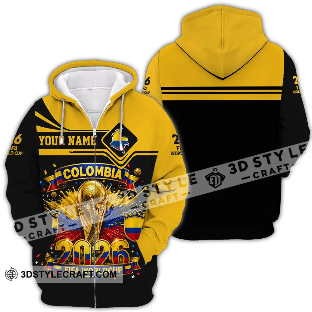 Unisex Shirt - Custom Colombia World Cup 2026 Shirt - Zipper Hoodie / S - T-shirt