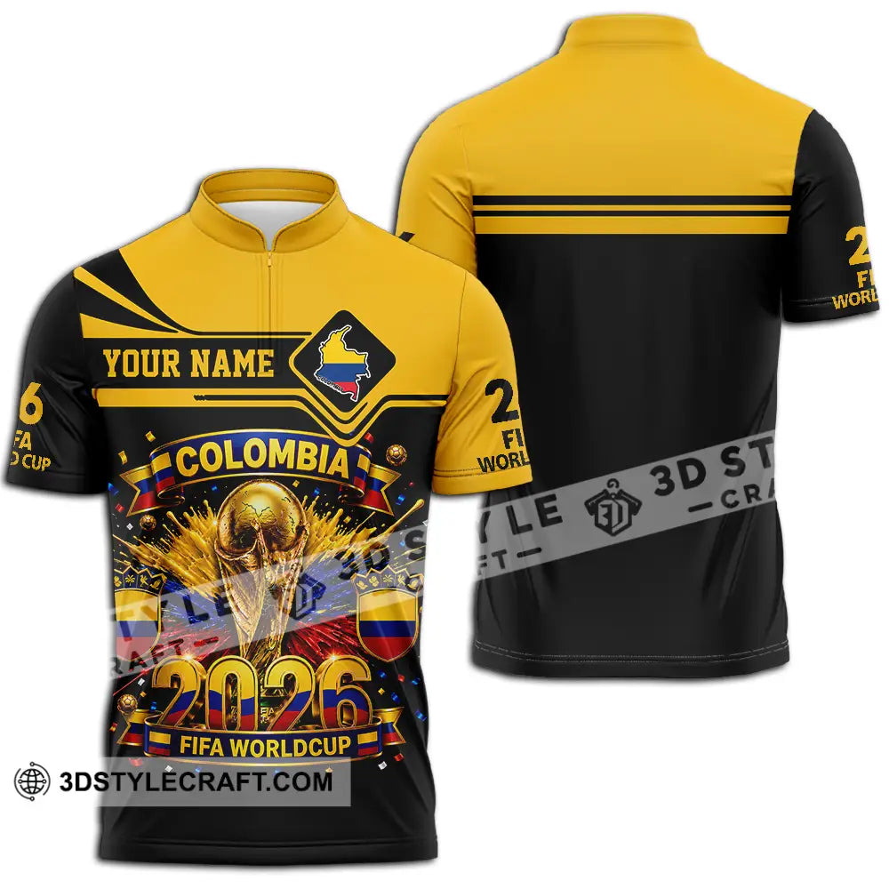 Unisex Shirt - Custom Colombia World Cup 2026 Shirt - Zipper Polo Shirt / S - T-shirt