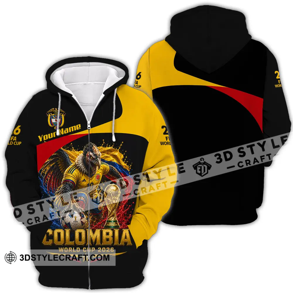 Unisex Shirt - Custom Colombia World Cup 2026 Shirt - Zipper Hoodie / S - T-shirt