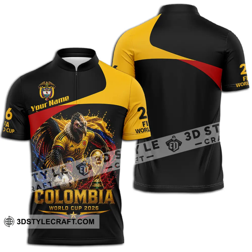 Unisex Shirt - Custom Colombia World Cup 2026 Shirt - Zipper Polo Shirt / S - T-shirt