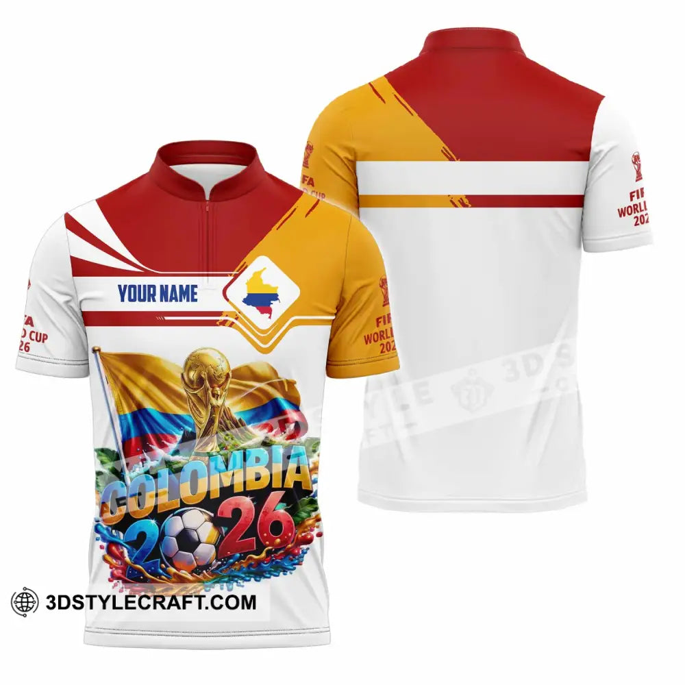 Unisex Shirt - Custom Colombia World Cup 2026 Shirt - Zipper Polo Shirt / S - T-shirt