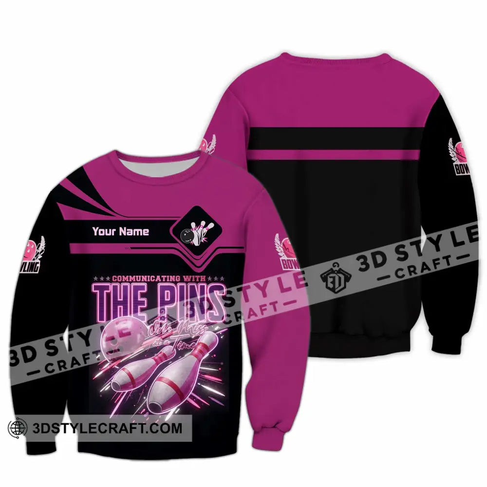 Unisex Shirt - Custom Communicating With The Pins Bowling Shirt - Long Sleeve / S - T-shirt