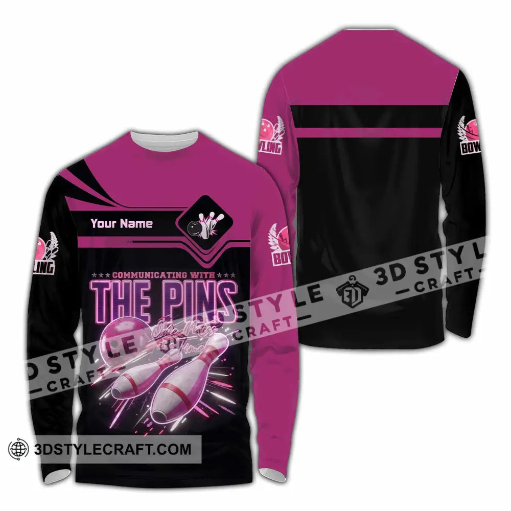 Unisex Shirt - Custom Communicating With The Pins Bowling Shirt - Long Sleeve Shirt / S - T-shirt