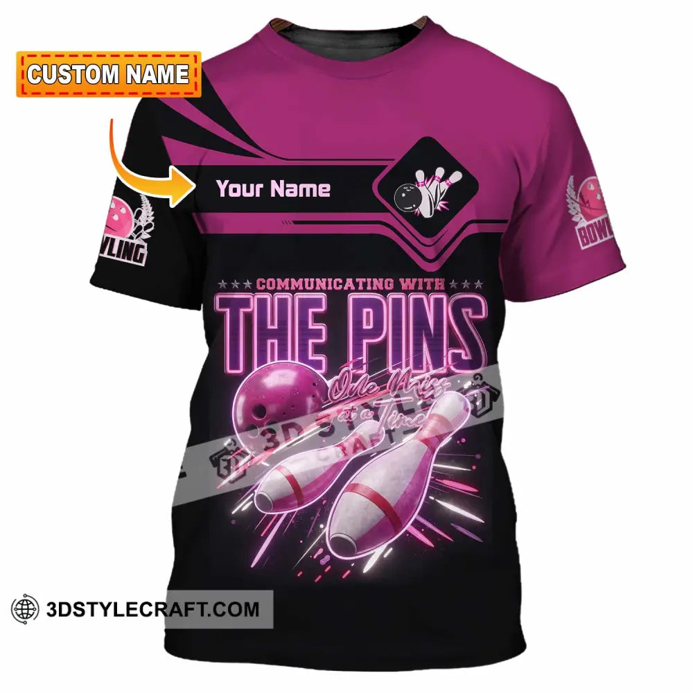 Unisex Shirt - Custom Communicating With The Pins Bowling Shirt - T-shirt
