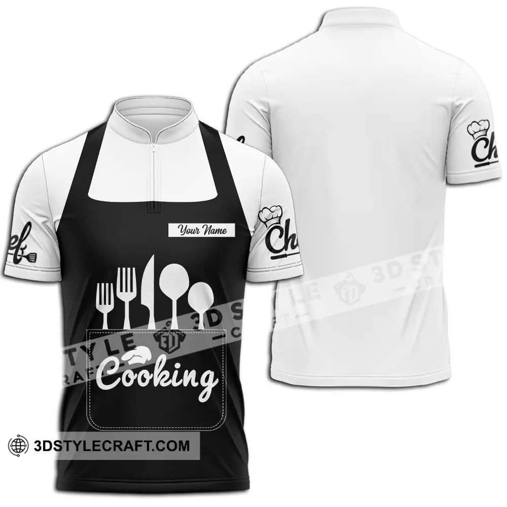 Unisex Shirt - Custom Cooking 3D Shirt Zipper Polo Shirt / S T-shirt