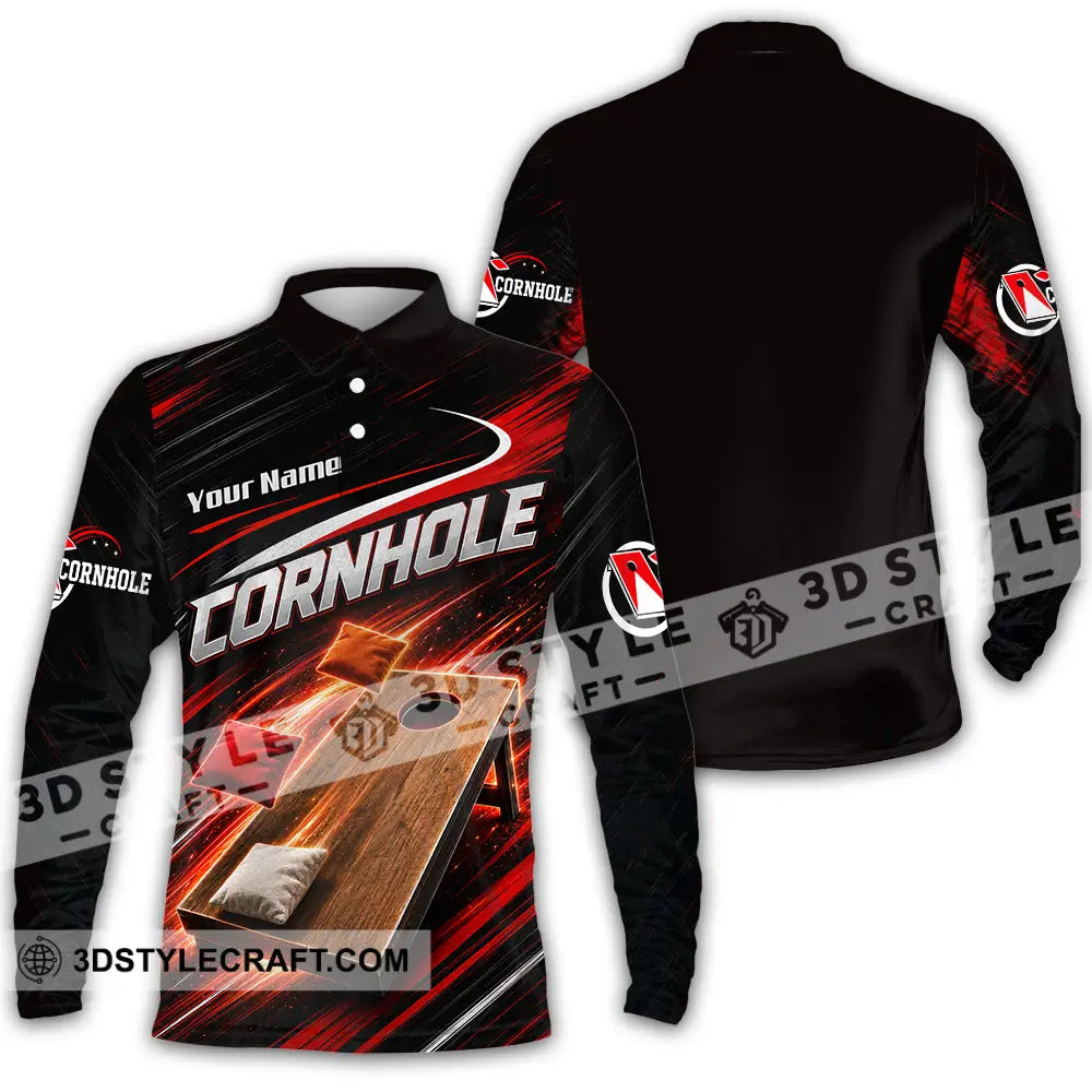 Unisex Shirt - Custom Cornhole Shirt - Long Sleeve Polo / S - T-shirt